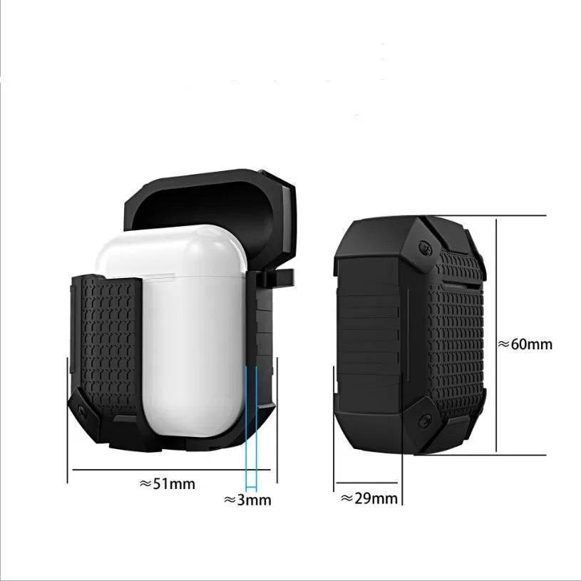 Silicone back cover for AirPods charging case in blue, red, black, or royal blue.