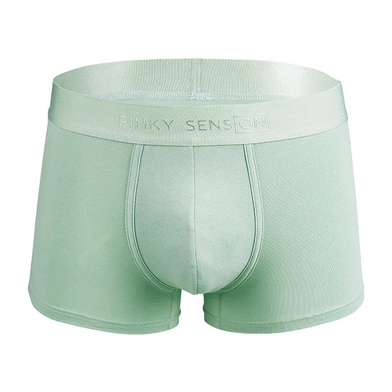 Men's solid colour cotton underwear boxer in black on white background