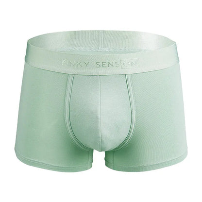 Men's solid colour cotton underwear boxer in black on white background