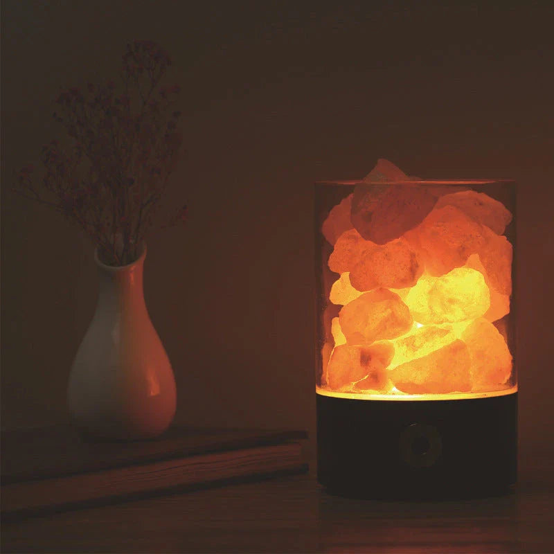 Himalayan Salt Lamp with Adjustable Color Changing LED Lighting for Air Purification and Relaxing Ambiance