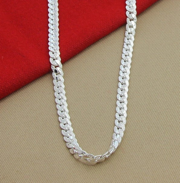 Elegant 6mm silver plated necklace with a sleek design and radiant finish