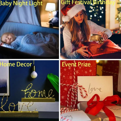Custom 3D aeroplane hologram night light with personalised name, showing optical acrylic panel and ABS base
