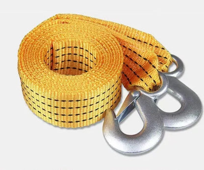 Yellow 3 ton capacity nylon trailer belt with eagle grappling hook for vehicle towing