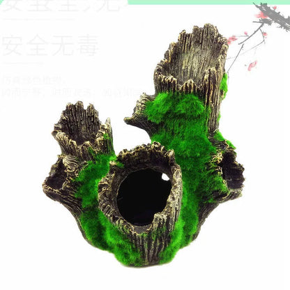 Synthetic resin aquarium shrimp cave house, medium 155g, decorative landscaping shelter with inkjet finish