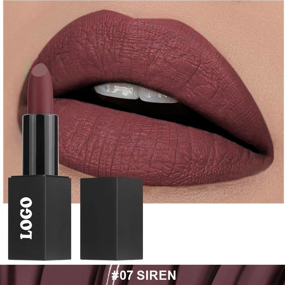 Beauty Does Not Fade waterproof matte lipstick in standard case with anti-discoloration technology