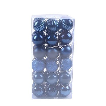 36 Christmas balls in 16 colours including rose gold and champagne gold, 4cm diameter
