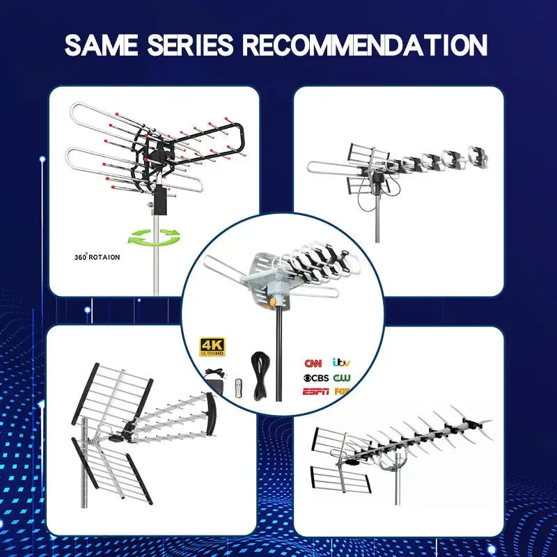 GR-1002 rotatable outdoor digital television antenna with high gain for 470-862 MHz frequency reception
