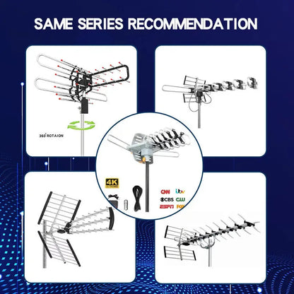 GR-1002 rotatable outdoor digital television antenna with high gain for 470-862 MHz frequency reception