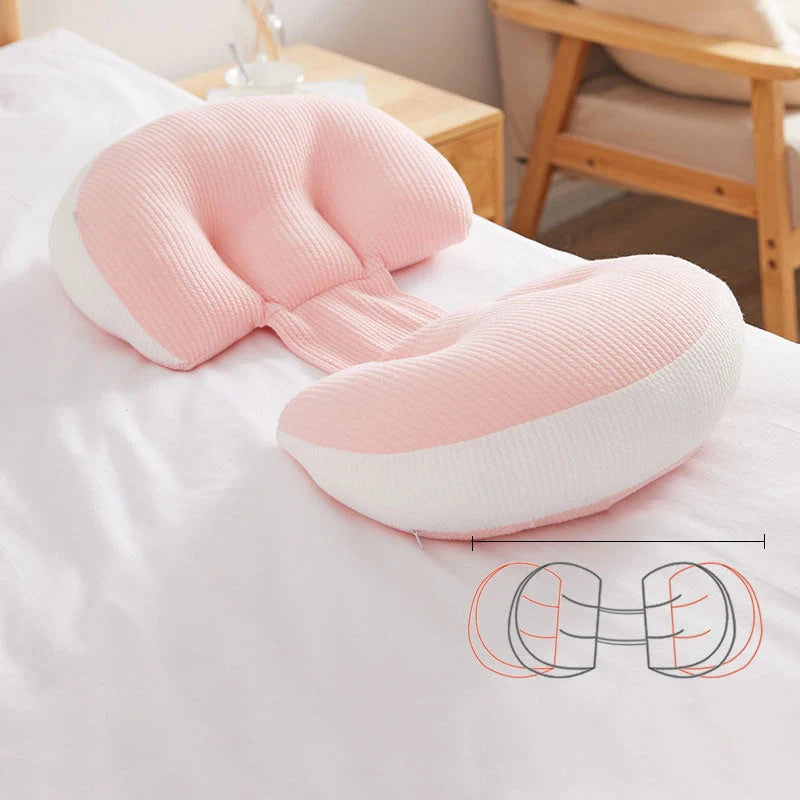 U-Shape Pregnancy Pillow in Pink Grey, Pink White, and Blue White options