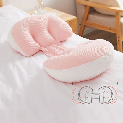 U-Shape Pregnancy Pillow in Pink Grey, Pink White, and Blue White options