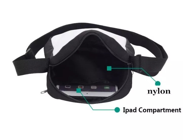 Marshmello black nylon computer backpack with laptop compartment