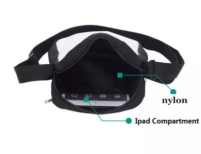 Marshmello black nylon computer backpack with laptop compartment