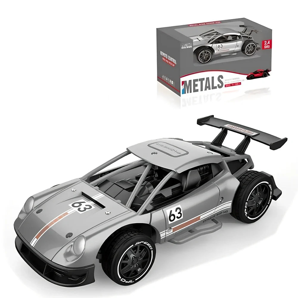 2.4G 4-channel RC drifting car in grey colour with handle remote controller and USB cable
