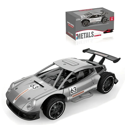 2.4G 4-channel RC drifting car in grey colour with handle remote controller and USB cable