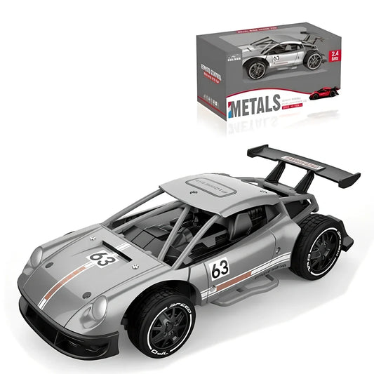 2.4G 4-channel RC drifting car in grey colour with handle remote controller and USB cable