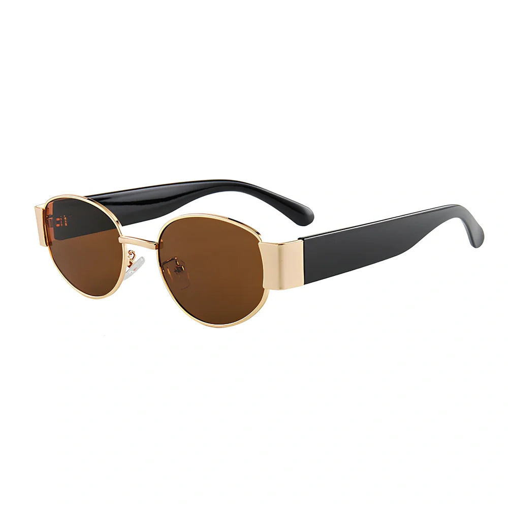 Small round sunglasses with UV400 protection, AC lenses, available in six colour combinations