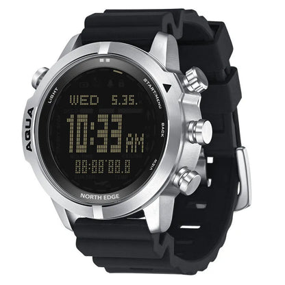 Black and white dial smart watch with 48mm case and M/L strap for outdoor sports altitude monitoring