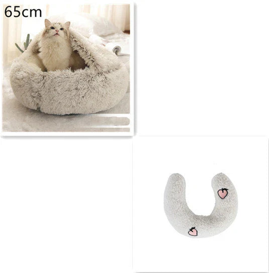 Cozy All-in-One Pet Bed in various colors and sizes, providing a plush and comfortable retreat for cats and dogs