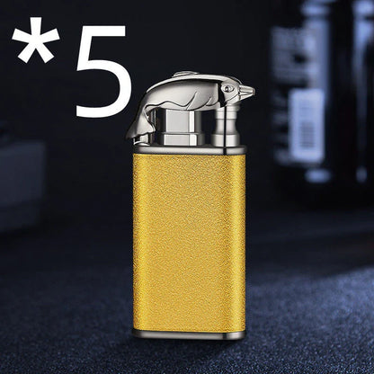 Sleek flame lighter with captivating marine-inspired designs, featuring a powerful dual-flame system for versatile outdoor use
