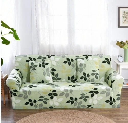Elastic sofa cover in navy blue with high-density fabric for stain protection