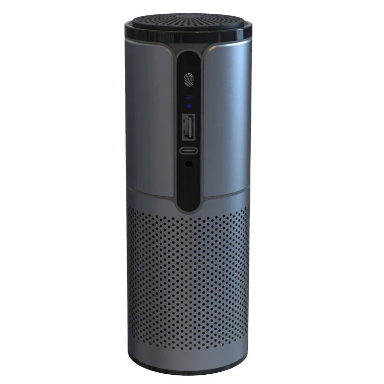 Compact car air purifier with HEPA technology in various colours
