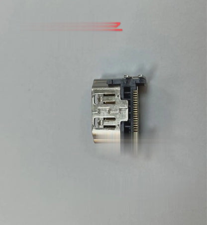 Silver HDMI interface host socket with Type A female port for game console and media device connections
