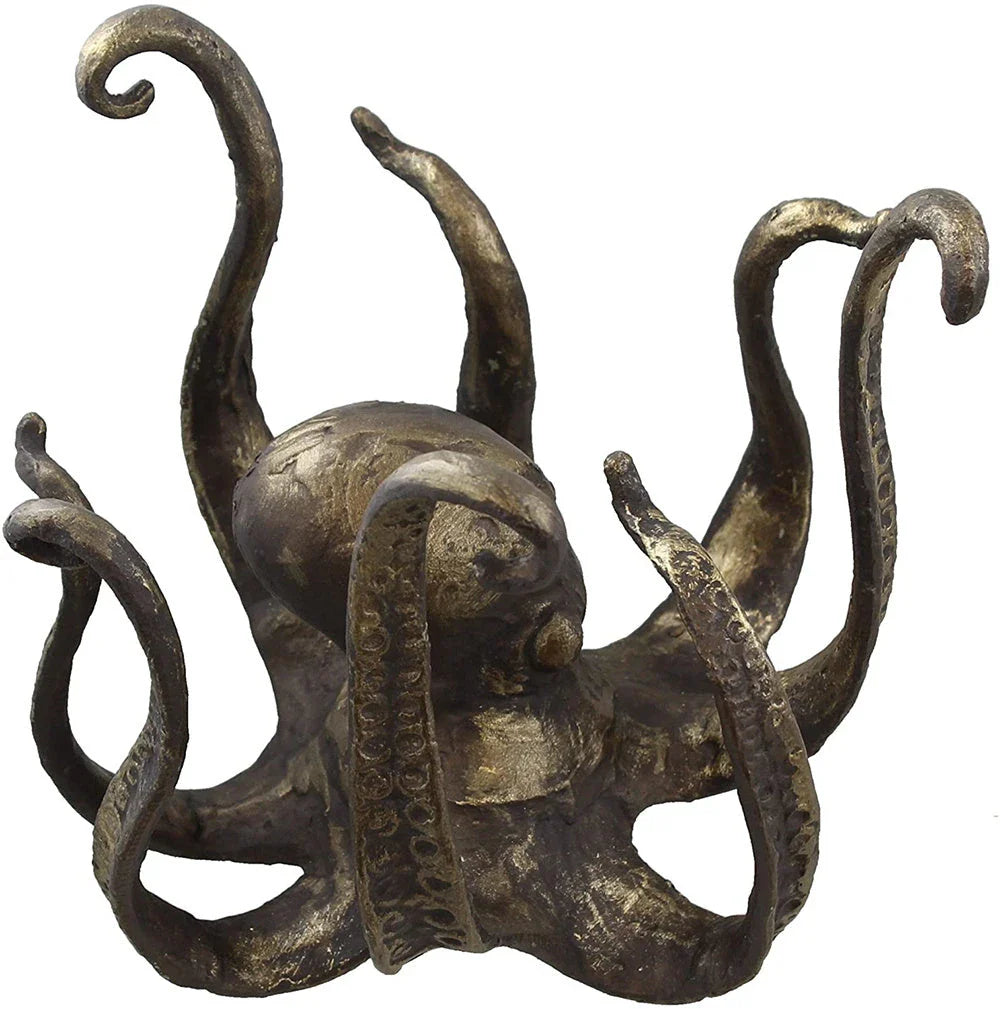 Decorative resin octopus tea cup holder with a lifelike design, perfect for adding a playful touch to your home or office decor