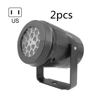 Dazzling LED snowflake projection light with various holiday-themed patterns for festive indoor and outdoor decoration