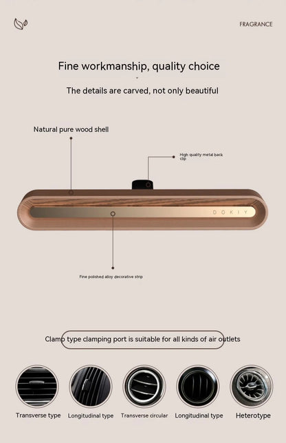 87.5cm long car vent clip aromatherapy ornament in walnut and metallic grey colours
