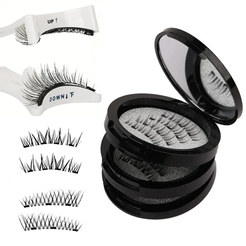 Magnetic suction false eyelashes with integrated soap holder, glue-free artificial fibre, 50g set, 75x75x25mm