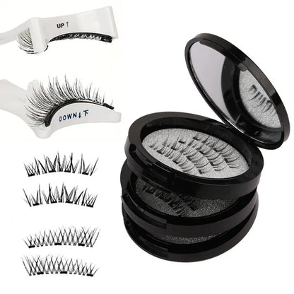 Magnetic suction false eyelashes with integrated soap holder, glue-free artificial fibre, 50g set, 75x75x25mm