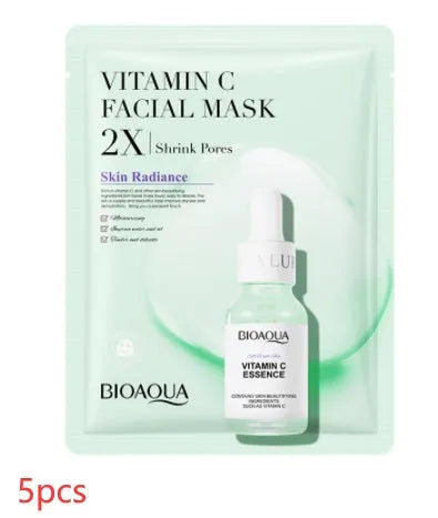 White collagen and hyaluronic acid facial sheet mask in 30g gel format on skin