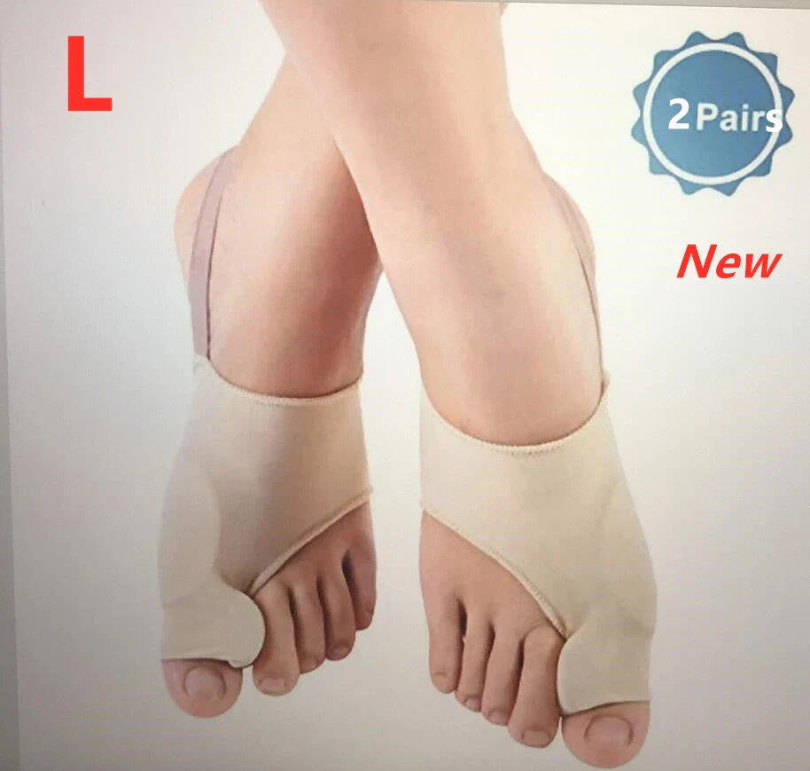 Corrective toe separator socks featuring a gel pad for bunion pain relief and a silicone toe spacer for proper foot alignment