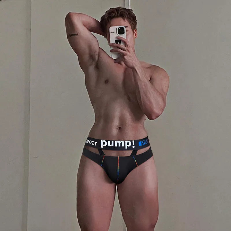 Men's solid colour low waist briefs in black and white modal fabric