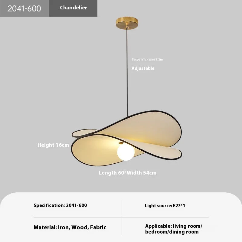French artistic fabric potato chip chandelier pendant light for bedroom ceiling