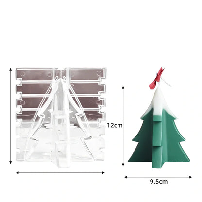 Christmas tree-shaped candle in silicone mold with soy wax and cotton wick measuring 4.5x4.5x10cm