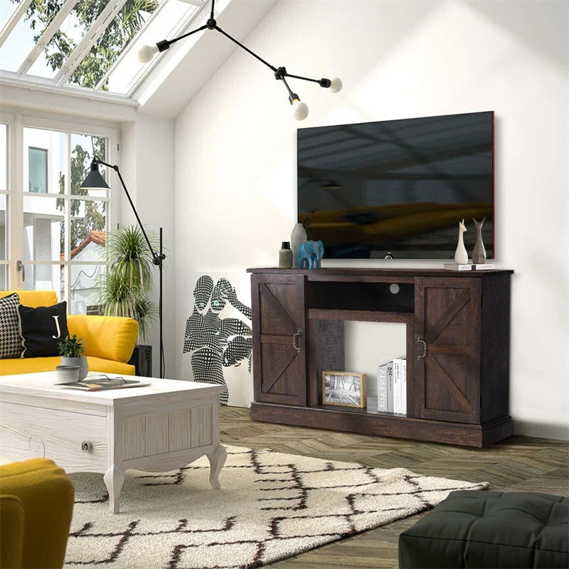 Vintage wooden TV cabinet in khaki, perfect for living room storage and decor