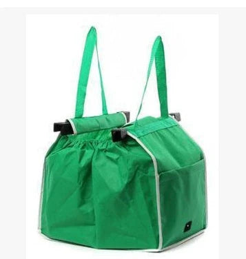 Eco-Friendly Foldaway Reusable Shopping Bag in Green - Durable, Mould-Resistant Cloth Tote with Generous 40-Pound Capacity