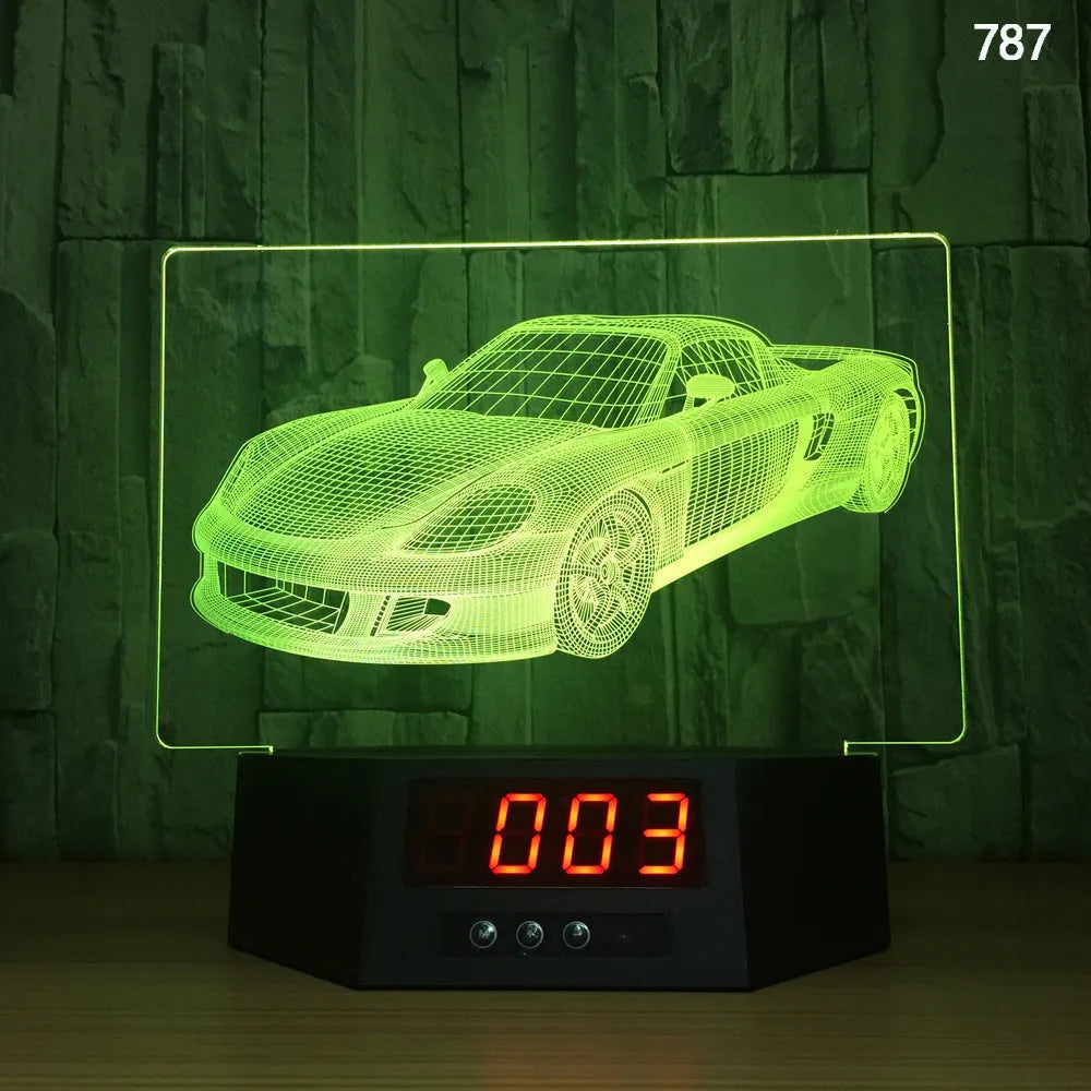 Glowing 3D dolphin LED night light with wireless charging base and remote control on bedside table