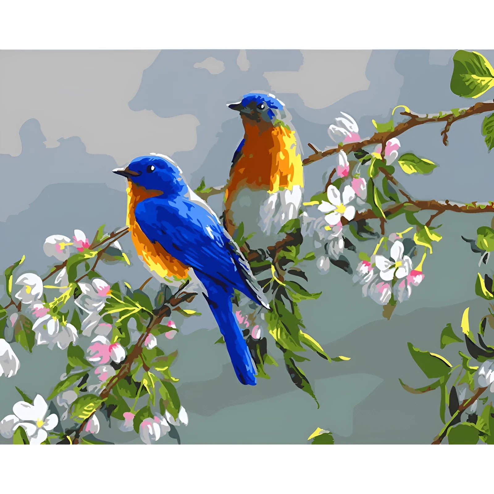 Hand-painted custom animal oil painting on linen canvas in Academicism style with idyllic scenery colours
