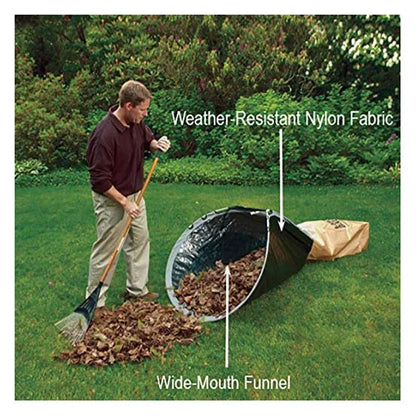 Foldable leaf storage bag in green colour, with a large capacity of 140cm x 140cm for effortless autumn leaf collection and disposal