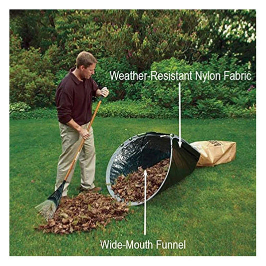 Foldable leaf storage bag in green colour, with a large capacity of 140cm x 140cm for effortless autumn leaf collection and disposal