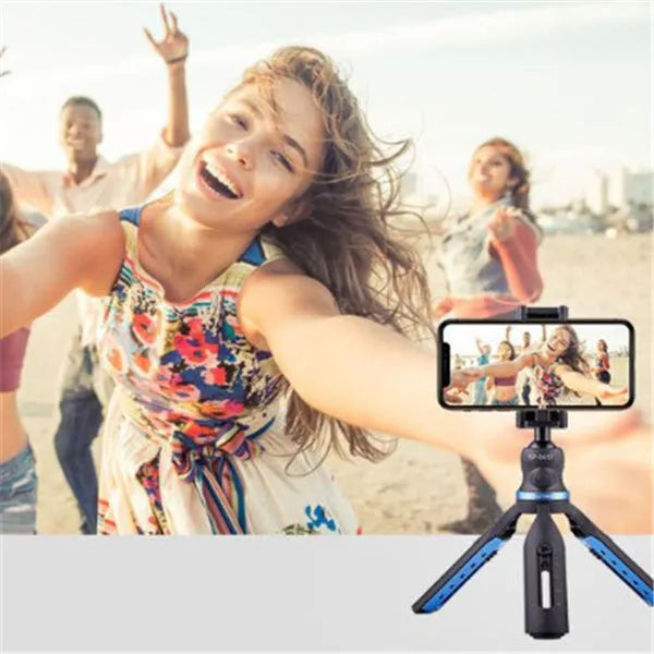 Black desktop smartphone tripod compatible with Apple iPhone and Huawei P30 models