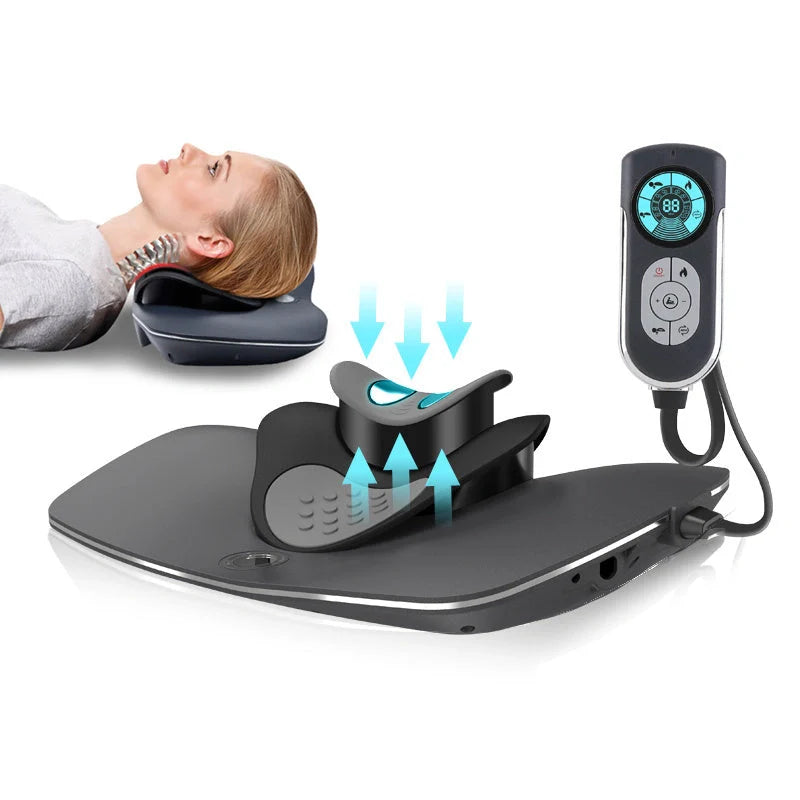 Adjustable Air Soft Brace Neck and Waist Massager in black