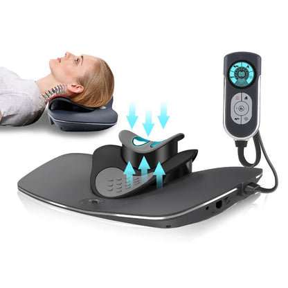 Adjustable Air Soft Brace Neck and Waist Massager in black