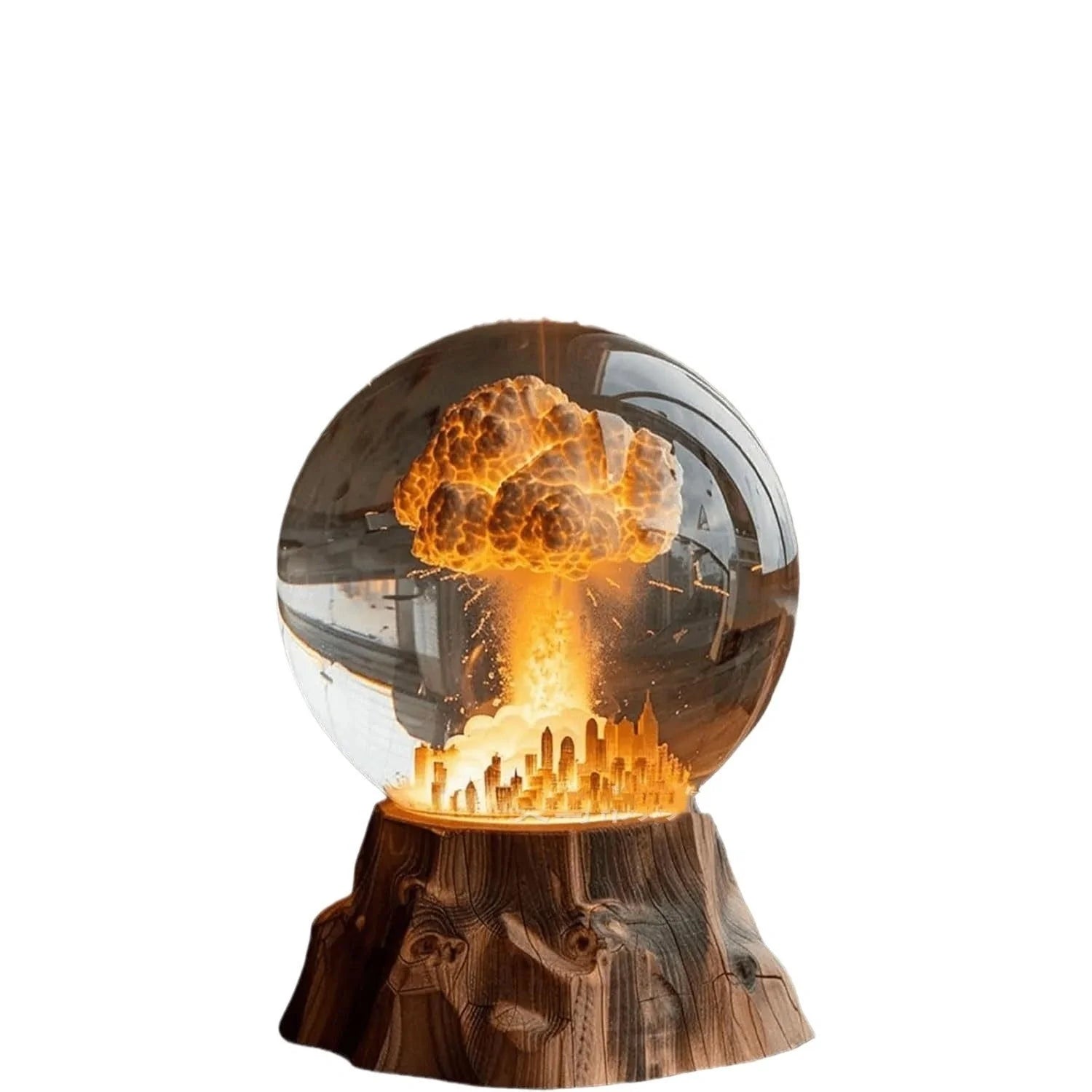 Unique 3D mushroom cloud atomic bomb explosion lamp with soft LED lighting