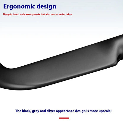 Carbon fibre road bicycle handlebar with double-line design in red, shown from above.