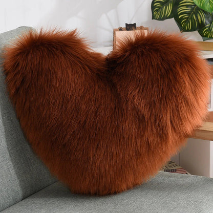 Soft, plush heart-shaped decorative throw pillow covers in various colors for living room and bedroom decor