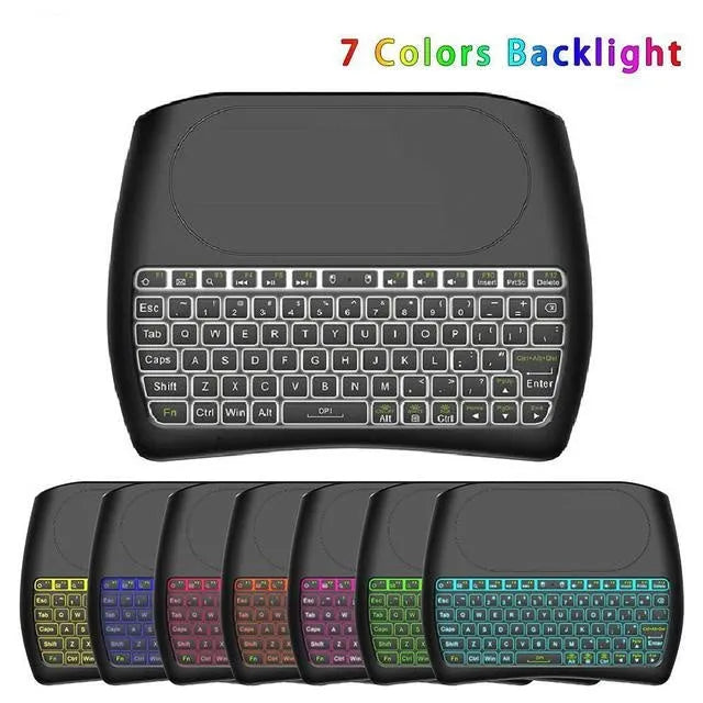 D8 Pro black wireless keyboard with 78 keys, touchpad and USB adapter