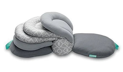 Adjustable breastfeeding pillow with soft, plush fill and rectangular shape for comfortable nursing